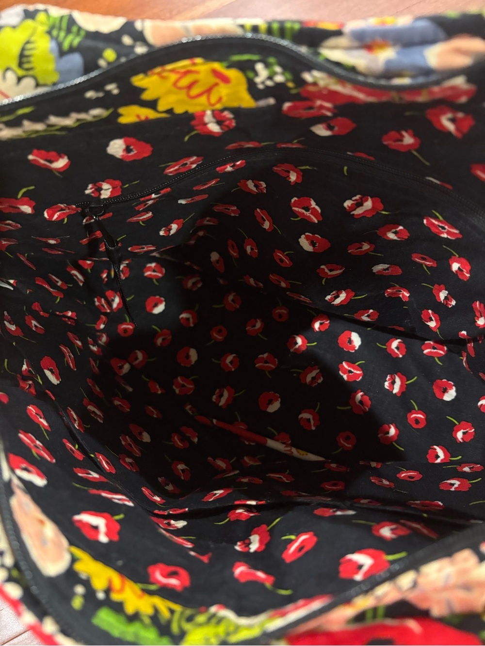 Vera Bradley Red Poppy Quilted Tote Bag - Picture 2 of 9